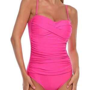 RELLECIGA Women’s One Piece Swimsuit, Pink , Size L, NWT